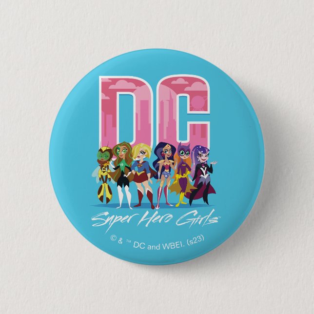 DC Super Hero Girls Lineup 6 Cm Round Badge (Front)