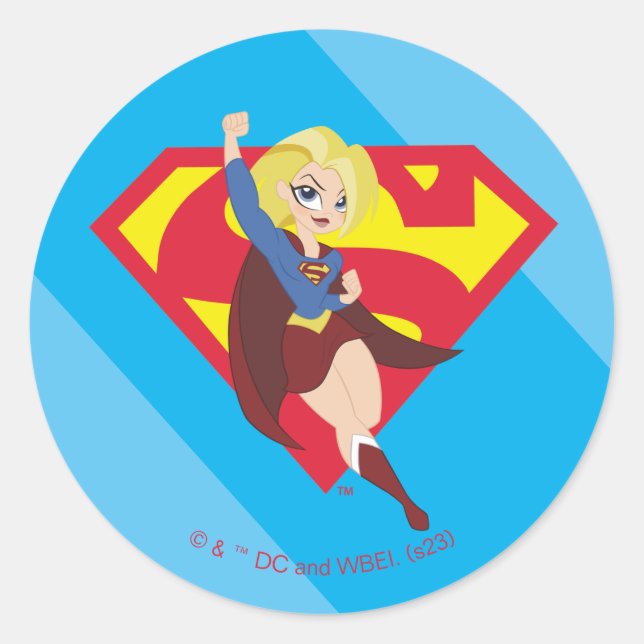 DC Super Hero Girls Supergirl Classic Round Sticker (Front)