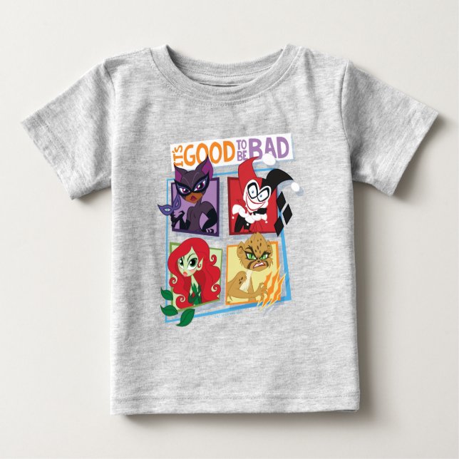 DC Super Villain Girls It's Good To Be Bad Baby T-Shirt (Front)