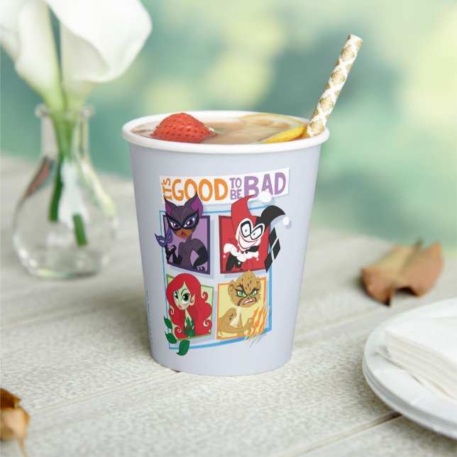 DC Super Villain Girls It's Good To Be Bad Paper Cups (Insitu)