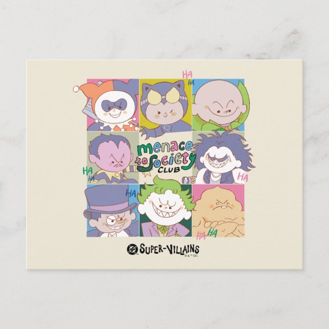 DC Super-Villain Menace To Society Club Graphic Postcard (Front)