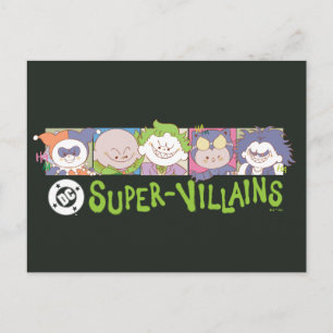 DC Super-Villains Cartoon Lineup Postcard