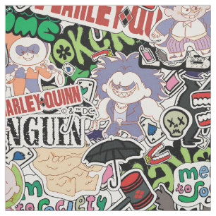 DC Super-Villains Cartoon Pattern Fabric