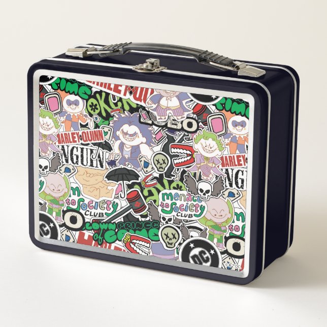 DC Super-Villains Cartoon Pattern Metal Lunch Box (Front)