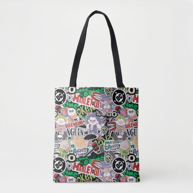 DC Super-Villains Cartoon Pattern Tote Bag (Front)