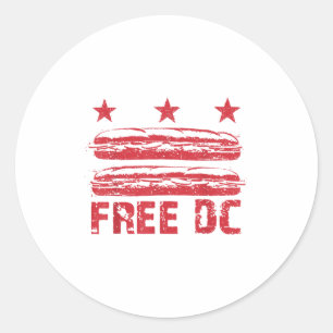 Dc The Sandwich Guy Free Dc, Dc Flag Sub Sandwiche Classic Round Sticker