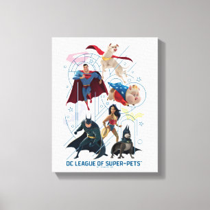 DC Trinity Heroes & Super-Pets Canvas Print