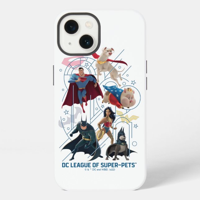 DC Trinity Heroes & Super-Pets iPhone Case (Back)