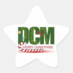 DCM DOCTOR CHIROPRACTIC MEDICINE CHRISTMAS STAR STICKER
