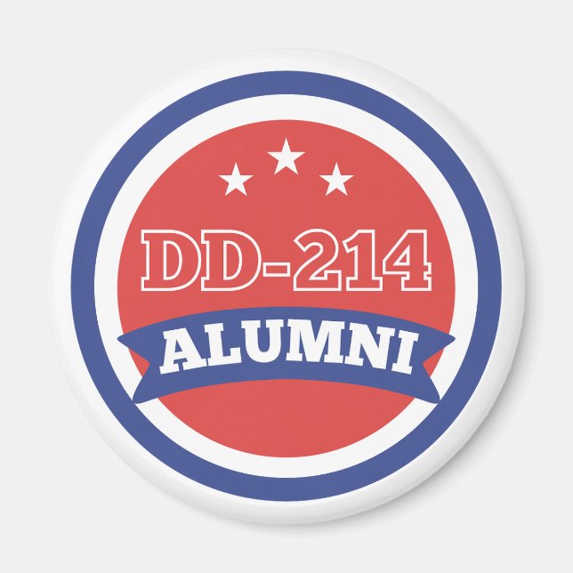 DD-214 Alumni Army Veteran Military Retirement Magnet (Front)