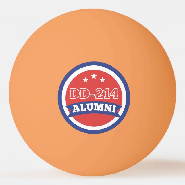 DD-214 Alumni Army Veteran Military Retirement Ping Pong Ball (Front)