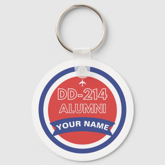 DD-214 Alumni Personalised Airforce Retirement  Key Ring (Front)