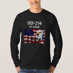 Dd 214 Alumni Retired Military Veteran Flag And Ea T-Shirt
