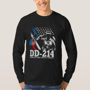 DD-214 Alumni Veterans Patriotic US American Flag T-Shirt