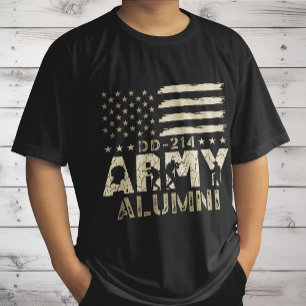 DD-214 Army Alumni Military US Flag Veteran T-Shirt