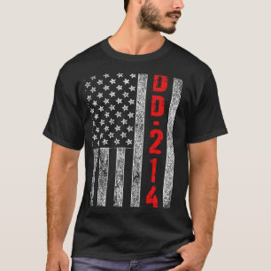 DD 214 US Alumni American Flag Vintage Veteran Pat T-Shirt