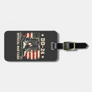 DD 24 Official Man Card American Veteran Day Flag Luggage Tag
