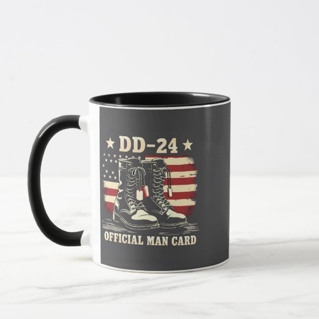 DD 24 Official Man Card American Veteran Day Flag Mug (Left)