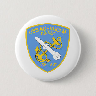 DD-826 A USS AGERHOLM Destroyer Ship Military 6 Cm Round Badge