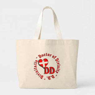 DD CIRCULAR ACRONYM LOGO DOCTOR OF DIVINITY LARGE TOTE BAG