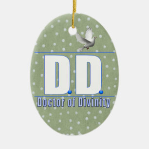 DD Doctor of Divinity Acronym LOGO Ceramic Ornament