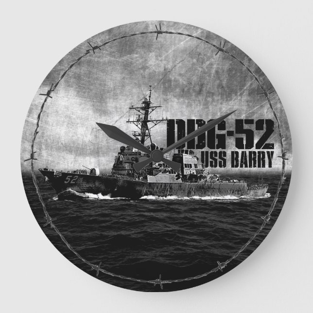 DDG-52 Barry Round (Large) Wall Clock (Front)