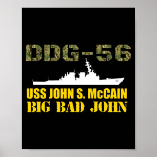 Ddg-56 Uss John S Mccain 4th Of July Shirt Poster