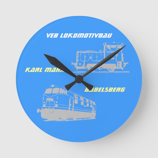 DDR. advertising design VEB lokomotivbau Round Clock (Front)