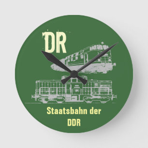 DDR Reichsbahndesign Round Clock