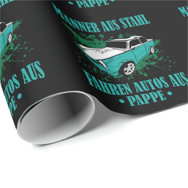 DDR. Trabi "Steel men, papp cars Wrapping Paper (Roll Corner)
