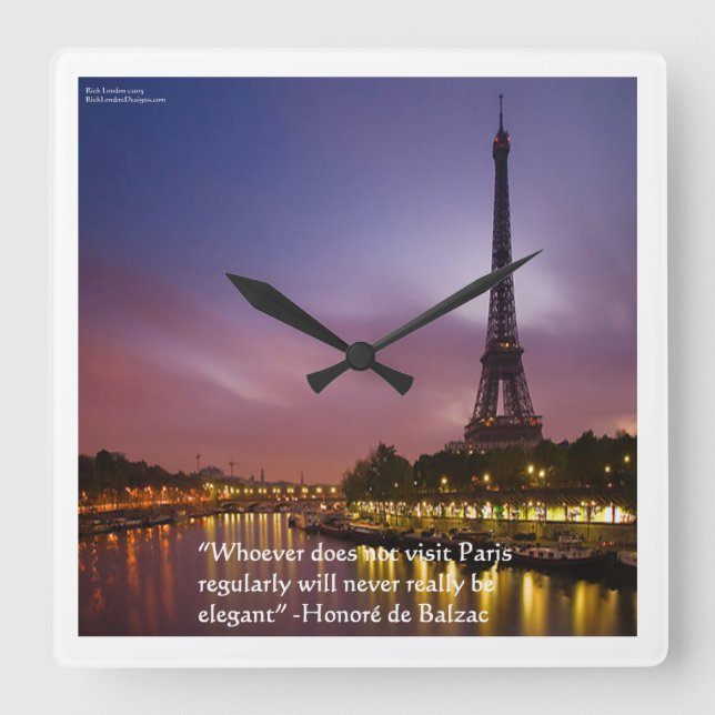 de Balzac Quote On Paris Elegance Wall Clock (Front)