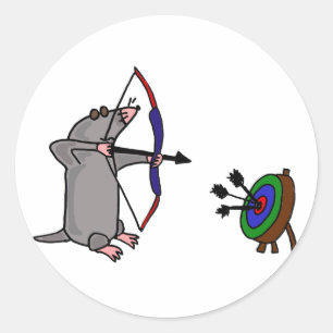 DE- Blind Mole in Archery Competition Classic Round Sticker