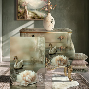 De bonne grâce Swan & Floral lake Tissue Paper