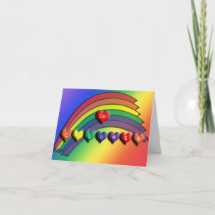 De Colores Rainbow Hearts Blank Card