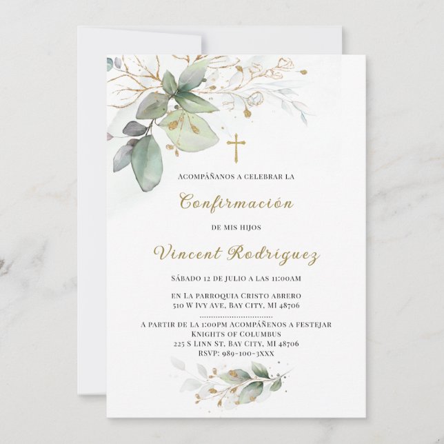 De Confirmación Católica con Diseño Elegante en Ve Invitation (Front)