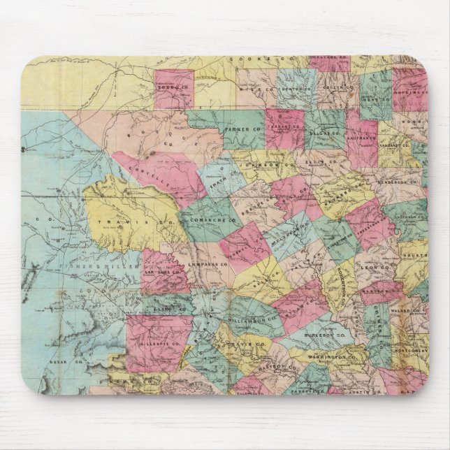 De Cordova's Map of Texas Mouse Pad (Front)