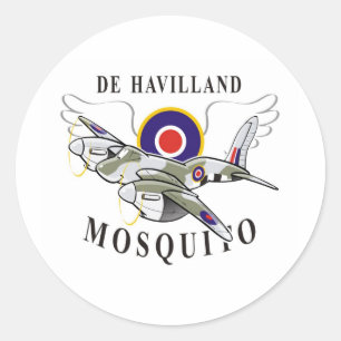 de havilland mosquito classic round sticker