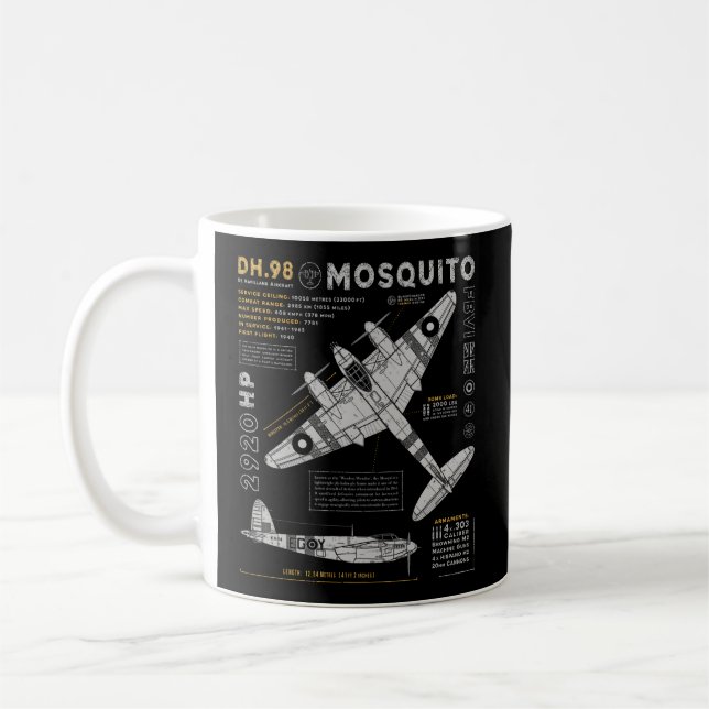 De Havilland Mosquito Fighter Bomber British Ww2 R Coffee Mug (Left)