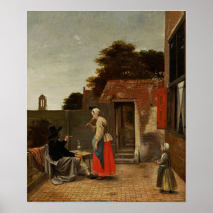 De Hooch - A Dutch Courtyard Poster