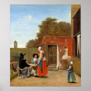 De Hooch - A Dutch Courtyard Poster