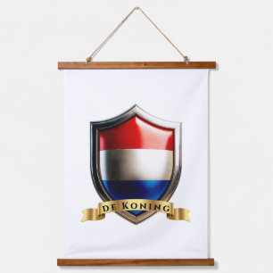 de Koning Netherlands Surname Shield Hanging Tapestry