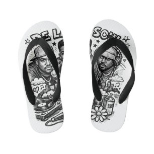De La Soul Hip Hop Tribute Vintage Streetwear Kid's Thongs