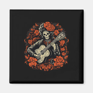 De Los Muertos Day Of The Dead Halloween Skeleton  Magnet