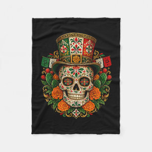De los muertos day of the dead mexican style sugar fleece blanket