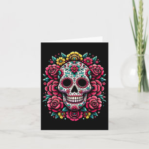 De Los Muertos Day Of The Dead Sugar Skull Hallowe Card