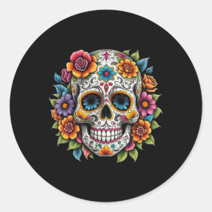 De Los Muertos Day Of The Dead Sugar Skull Hallowe Classic Round Sticker