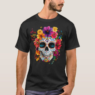 De Los Muertos Day Of The Dead Sugar Skull Hallowe T-Shirt