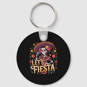 De los muertos la catrina latina cinco de mayo key ring