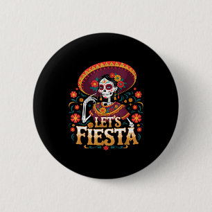 De los muertos la catrina sugar skull cinco de may 6 cm round badge