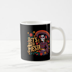 De los muertos la catrina sugar skull cinco de may coffee mug